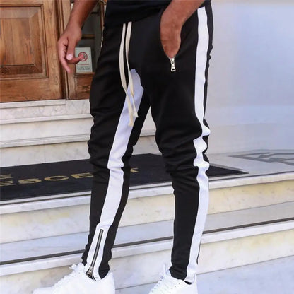 Viser de survêtement skinny pour hommes, pantalons de jogging à fermeture éclair latérale, survêtements Hip Hop Sportedly, pantalons de sport FJpouvez-vous ms, proximité Wstring