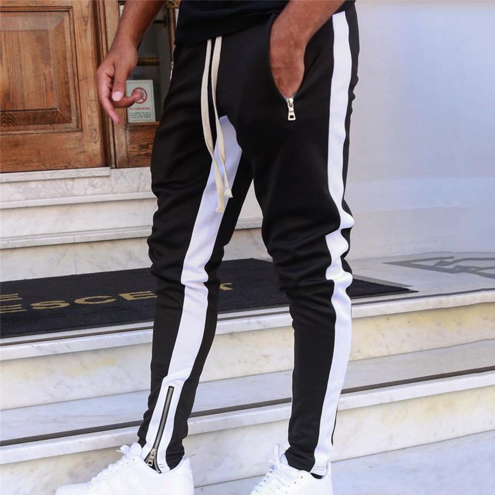 Pantalon de Survêtement Homme — Skinny | Taille Élastique & Cordon | Fermeture Éclair Latérale | Style Hip Hop | 5 Coloris | M–2XL
