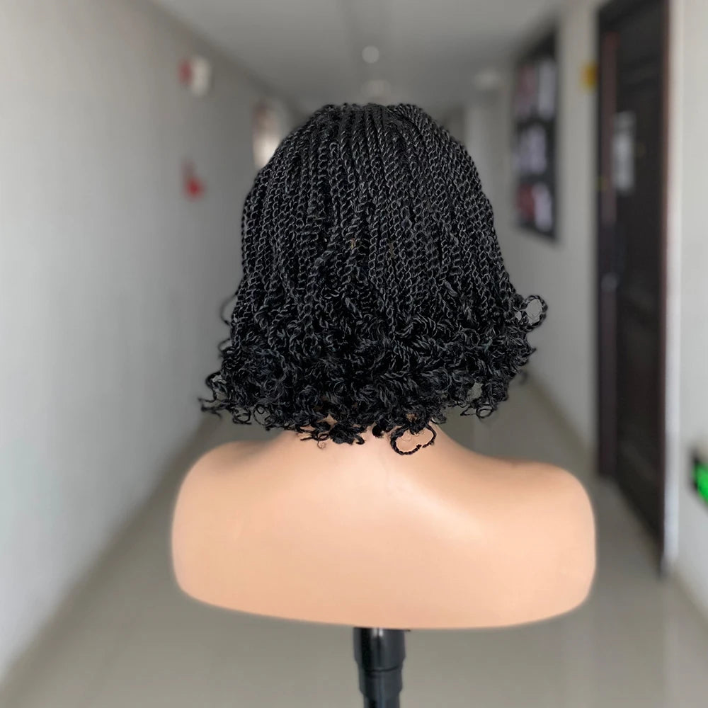 Nouvelle boîte de perruques tressées synthétiques pour femmes noires, perruques africaines tressées au Crochet, résistantes à la chaleur, courtes et crépues