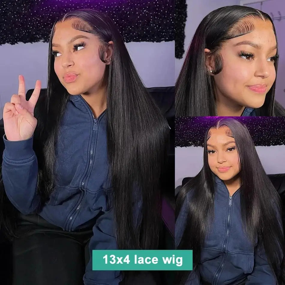 Perruque Cheveux Humains Lace Front HD — 13x4 / 13x6 / 5x5 | Densité 250% | 16-42 Pouces | Sans Colle