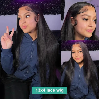 Perruque Cheveux Humains Lace Front HD — 13x4 / 13x6 / 5x5 | Densité 250% | 16-42 Pouces | Sans Colle