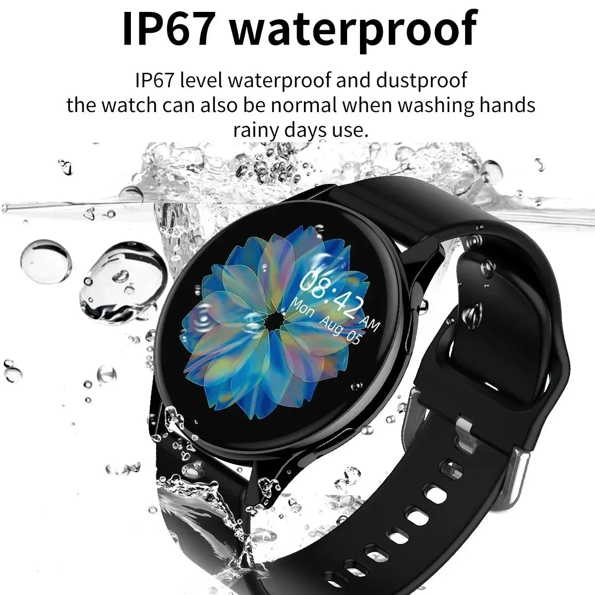 Smartwatch LIGE 0392 — Bluetooth 5.0, Appels, IP68, Charge Magnétique, Cadran Personnalisable