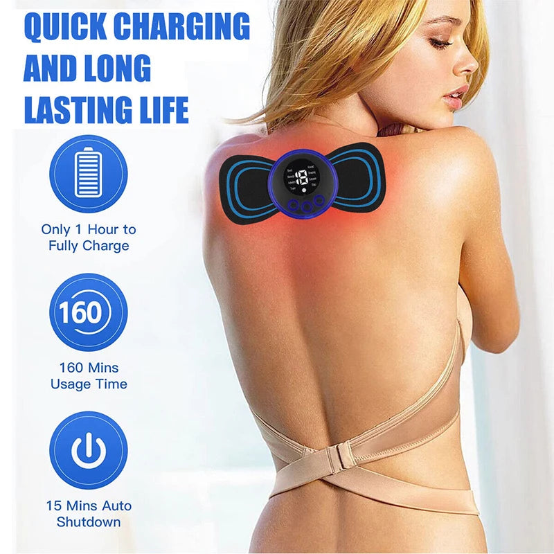 EMS Electric Neck Massager, Muscle Stimulation Instrument, back, neck and calf patches, joint pain, low-frequency massager