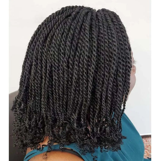 Perruque Tressée Synthétique Crochet UMOT — Style Africain Court Crépu, Fibre Haute Température, Bonnet Taille Moyenne | TechNova X