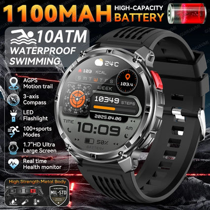 Smartwatch GPS GUHUAVMI T-Rex3 Pro 2026 — AMOLED 1,7", Batterie 1100mAh, 10 ATM, 100+ Modes Sport