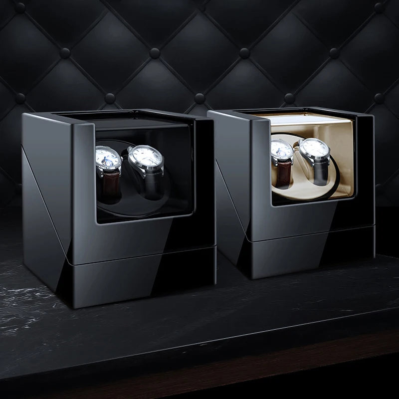 Remontoir de Montre IBBETON — Fibre de Carbone & Bois, Moteur Mabuchi Silencieux, LED