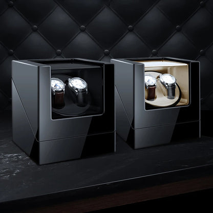 Remontoir de Montre IBBETON — Fibre de Carbone & Bois, Moteur Mabuchi Silencieux, LED