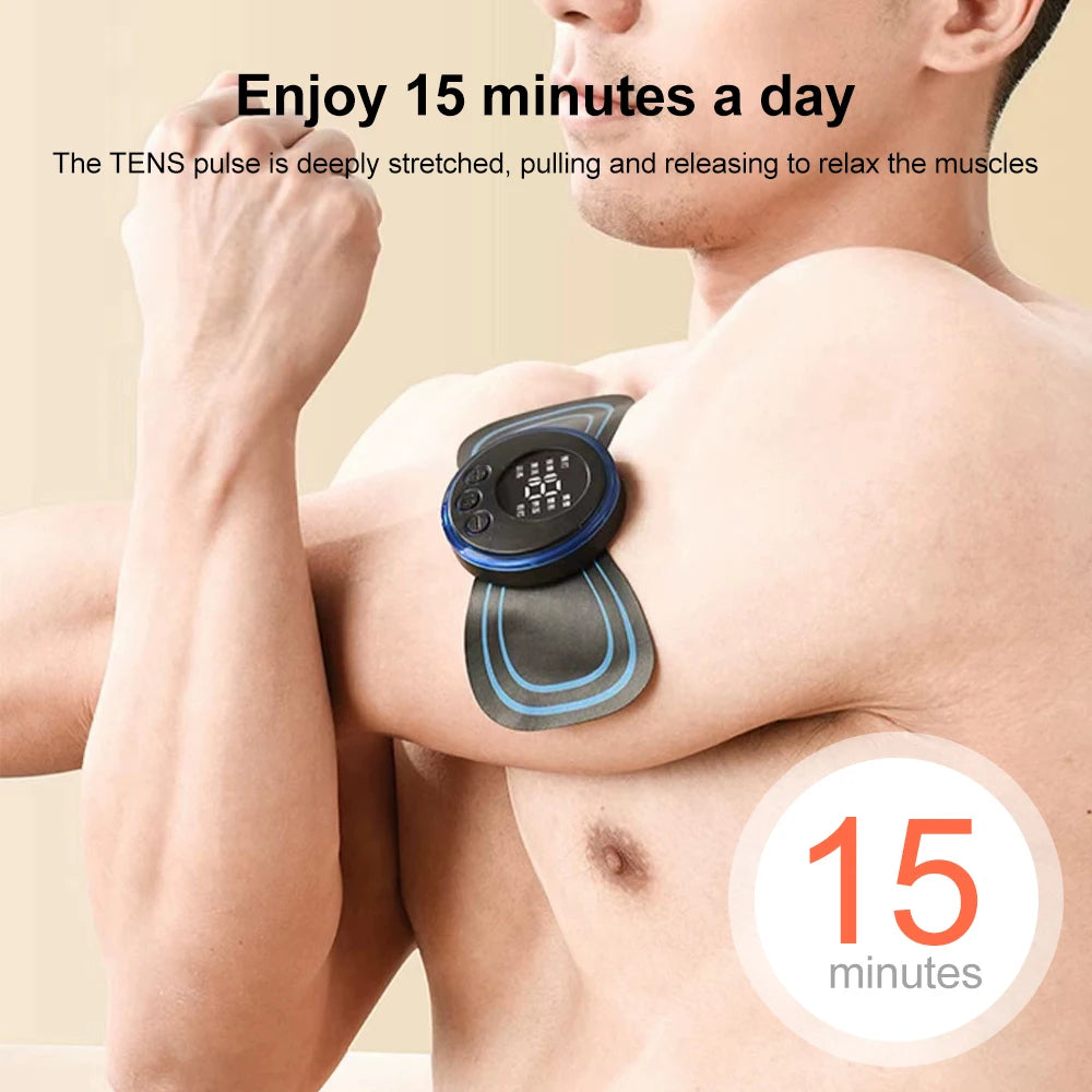 EMS Neck Massager, Mini Cervical Back Muscle Pain Relief Patch, Stimulator Mat, Portable Leg Body Healthcare Tool