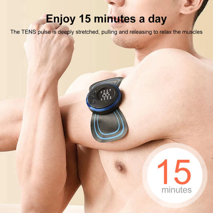 EMS Neck Massager, Mini Cervical Back Muscle Pain Relief Patch, Stimulator Mat, Portable Leg Body Healthcare Tool