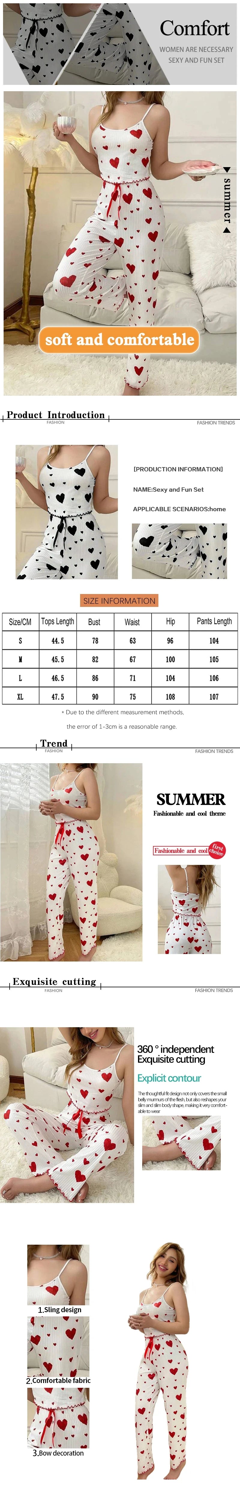 Ensemble deux pièces en soie glacée côtelée pour femmes, gilet imprimé Sexy et pantalon Long avec décoration de nœud, ensemble de vêtements de nuit décontractés pour la maison