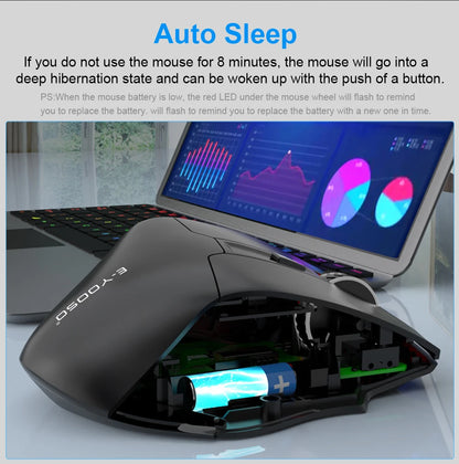 E-YOOSO X-31 USB 2.4G souris de jeu sans fil grande pour grandes mains PAW3212 4800 DPI 5 boutons pour souris gamer ordinateur portable PC