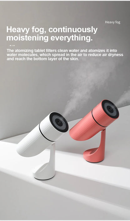 Humidificateur Diffuseur Sans Fil 260ml — Nano-Spray, Buse 90°, Veilleuse LED & Batterie 1000mAh