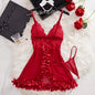 Robe Lingerie Sexy Dentelle — Chemise de Nuit Mini avec G-String