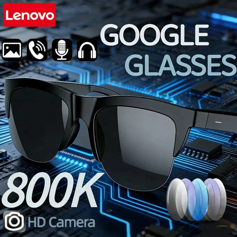 Lunettes de soleil intelligentes Bluetooth Lenovo, écouteurs pour appels et sports de plein air, technologie HIFI, anti-touch, protection UV, pour hommes et femmes