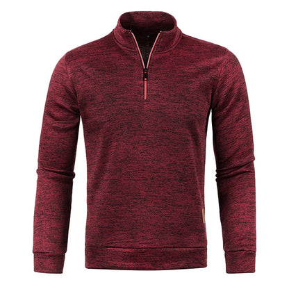 Pull Col Roulé Homme — Demi-Fermeture Éclair | Polyester Tricoté | Couleur Unie | Printemps Automne | 6 Coloris | M à 4XL
