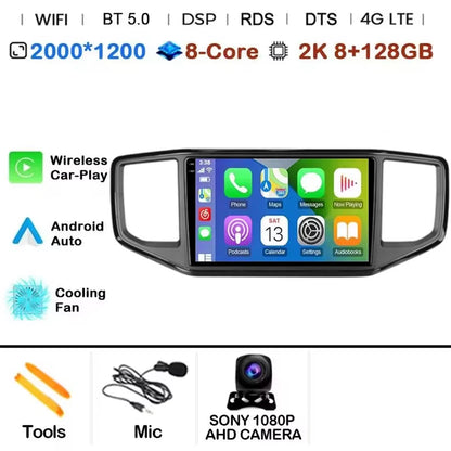 Android 15 pour Volkswagen Amarok 1 2016 - 2020 Navigation GPS Sans Fil Carplay Auto Autoradio Multimédia 4G Wifi NON 2DIN