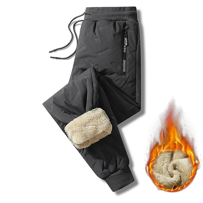 Pantalon Survêtement Thermique Homme — Laine d'Agneau | Imperméable Coupe-Vent | Slim | Automne Hiver