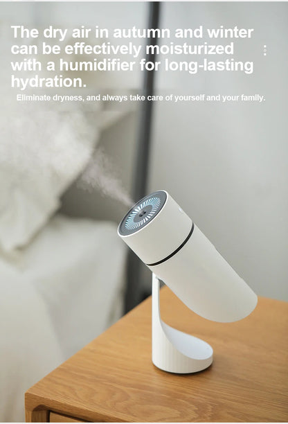 Humidificateur Diffuseur Sans Fil 260ml — Nano-Spray, Buse 90°, Veilleuse LED & Batterie 1000mAh
