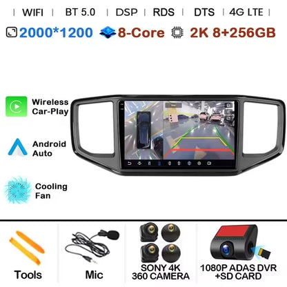Android 15 pour Volkswagen Amarok 1 2016 - 2020 Navigation GPS Sans Fil Carplay Auto Autoradio Multimédia 4G Wifi NON 2DIN