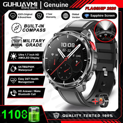 Smartwatch GPS GUHUAVMI T-Rex3 Pro 2026 — AMOLED 1,7", 1100mAh, 10 ATM, 100+ Sports, 15 Variantes
