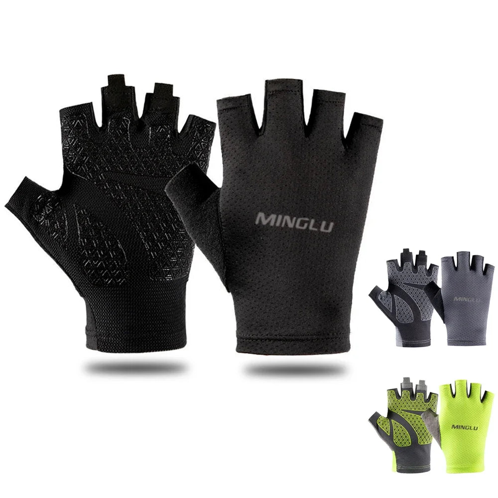 1 paire de gants de cyclisme d'été sans doigts Fitness pêche femmes hommes printemps gymnase respirant antidérapant Yoga élastique gants de vélo