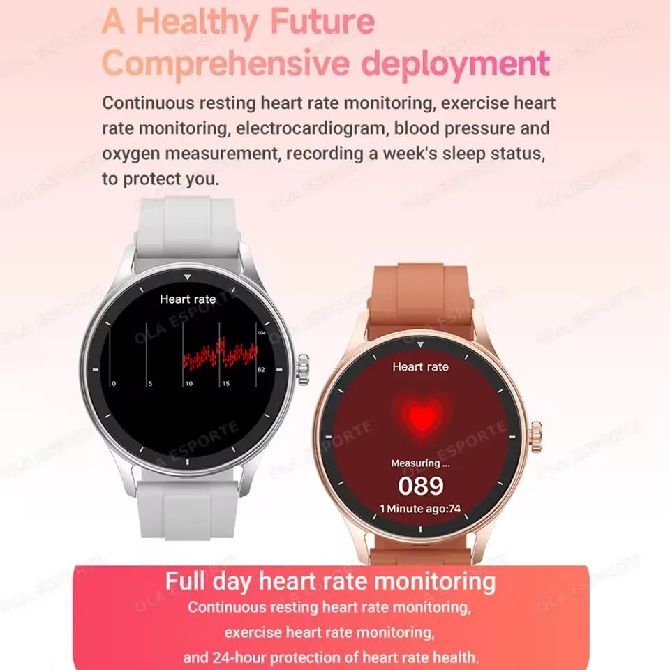 Montre Connectée Ola Esporte — OLED 1,44", BT 5.2, Suivi Santé Complet, Appels Bluetooth, Assistant Vocal, 5 Jours, 7 Styles | TechNova X