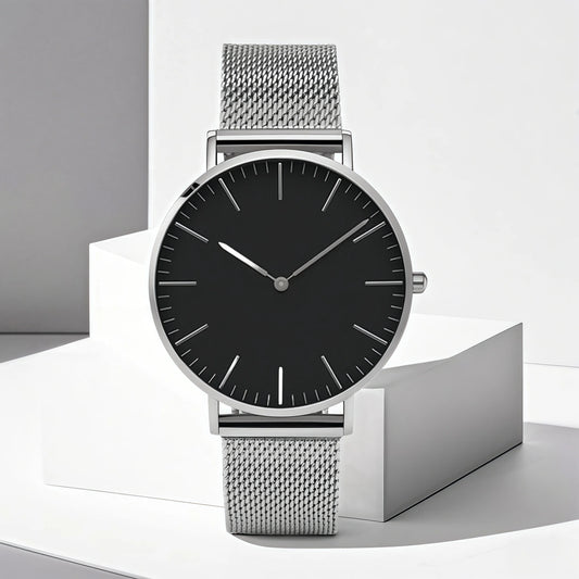 Montre Quartz Fashion TINUORA — Bracelet Acier Inox, Cadran 38mm, Style Luxe Casual, 17 Coloris