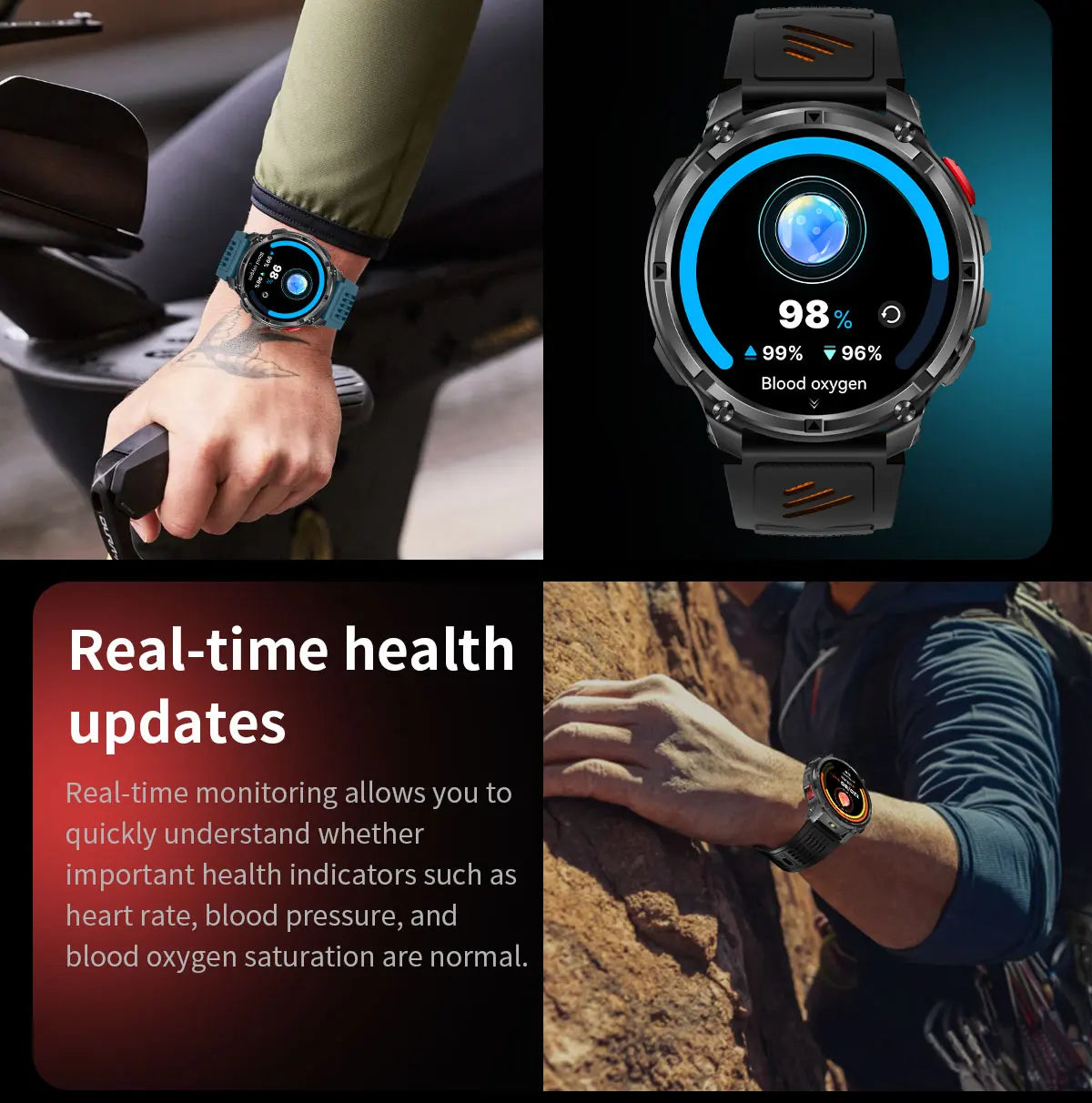 Smartwatch GPS GUHUAVMI T-Rex3 Pro 2026 — AMOLED 1,7", Batterie 1100mAh, 10 ATM, 100+ Modes Sport