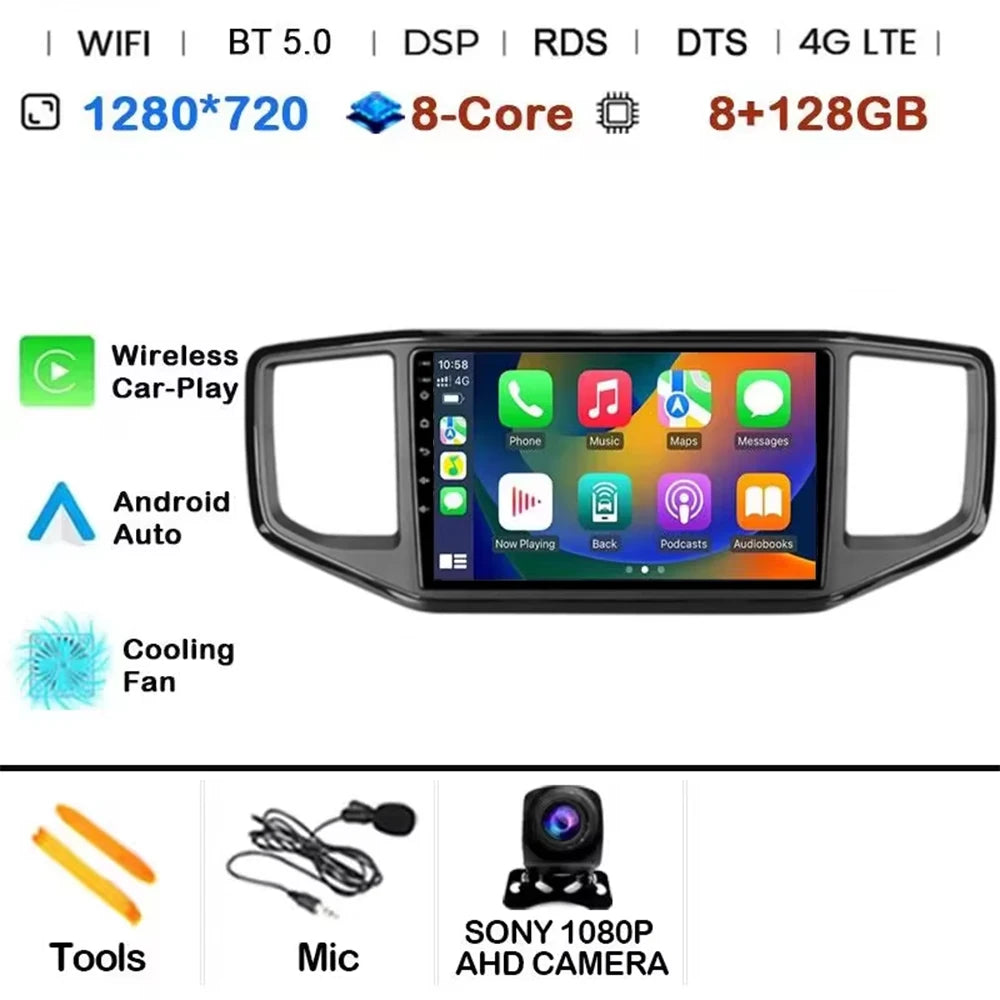 Android 15 pour Volkswagen Amarok 1 2016 - 2020 Navigation GPS Sans Fil Carplay Auto Autoradio Multimédia 4G Wifi NON 2DIN