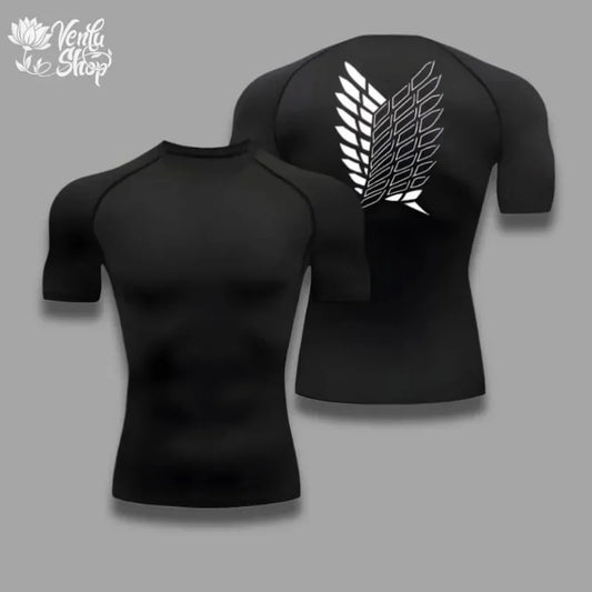 T-shirt de sport absorbant la transpiration pour homme, à séchage rapide, haute élasticité, style Anime, idéal pour le fitness et la musculation
