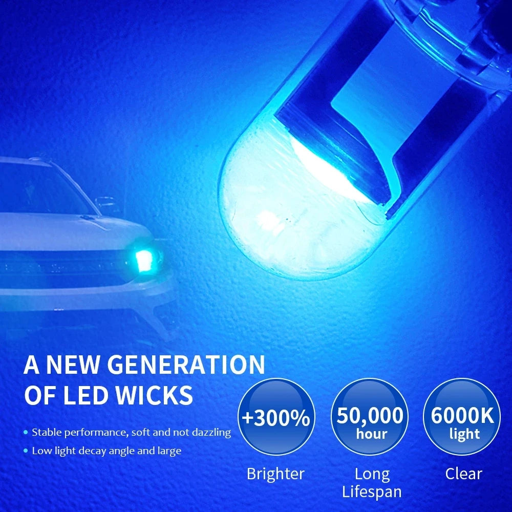 T10 W5W COB LED Car Bulbs — Interior Lights 12V (Pack of 10) | TechNova X