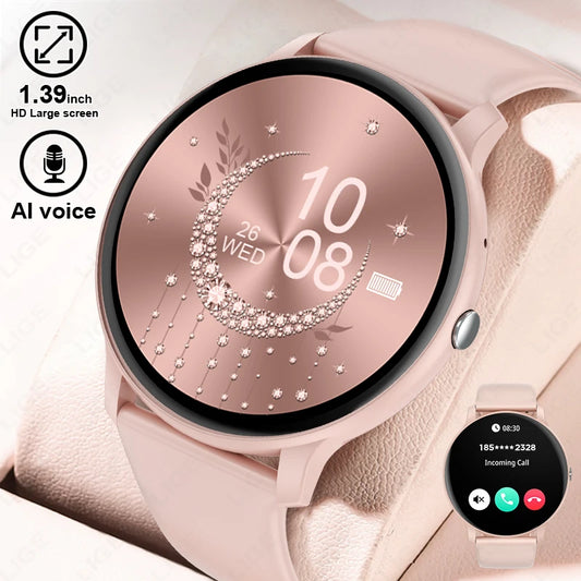 Smartwatch LIGE 2025 — Bluetooth 5.3, Écran 1,39", Santé 24h, IP68