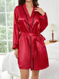 Robe de Nuit Courte Couleur Unie Femme — Peignoir Décontracté Été
