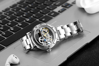 Montre Mécanique Automatique Squelette FORSINING FS134 — Aiguilles Lumineuses, Bracelet Cuir ou Acier