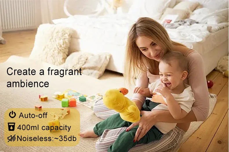 Mini Humidificateur Vase Design Bois 150ml — LED 7 Couleurs, Aromathérapie & USB 5V