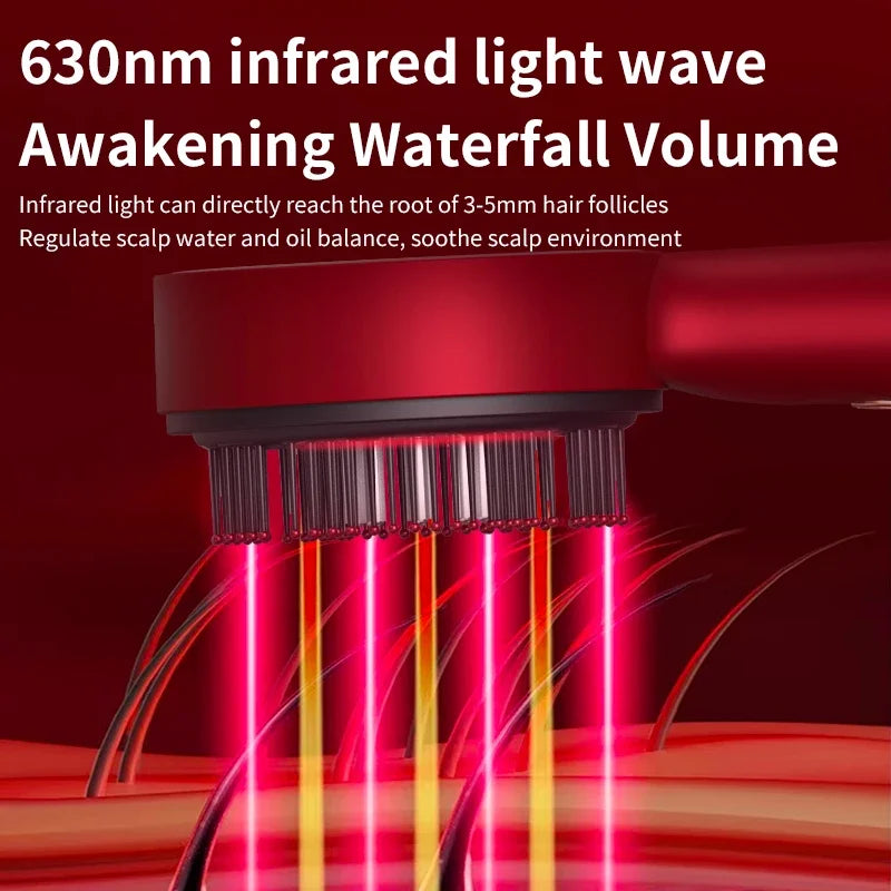 Electric Massage Comb, Red Light Therapy, Vibration, Hair Growth, Scalp Brush, Anti-Hair Loss, Liquid Oil Applicator