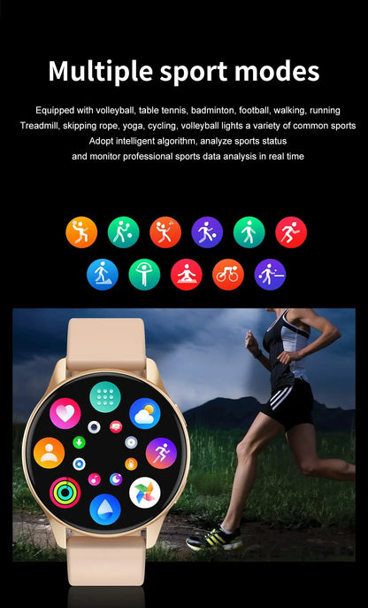 Smartwatch LIGE 0392 — Bluetooth 5.0, Appels, IP68, Charge Magnétique, Cadran Personnalisable