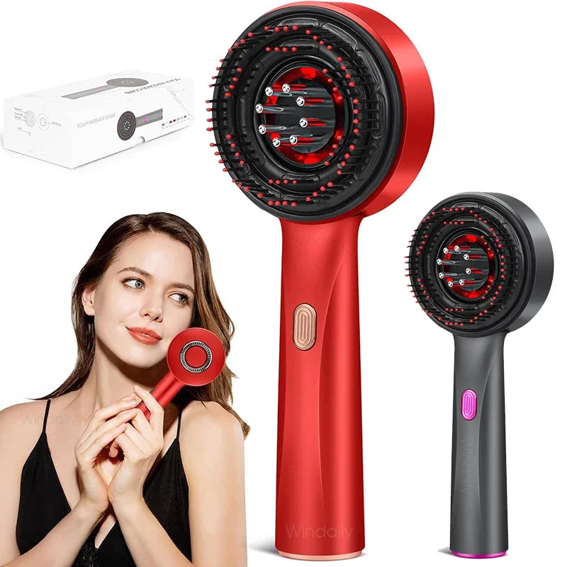 Electric Massage Comb, Red Light Therapy, Vibration, Hair Growth, Scalp Brush, Anti-Hair Loss, Liquid Oil Applicator