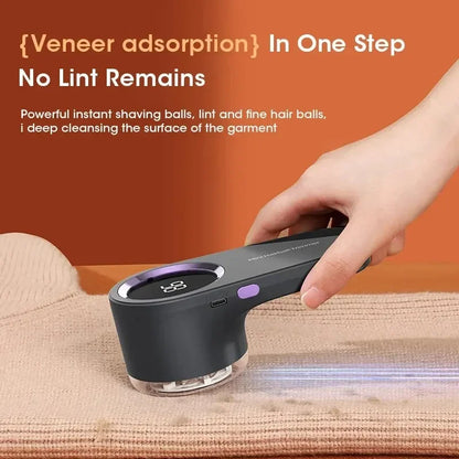 Rasoir Anti-Bouloches Électrique Rechargeable USB — 8000 tr/min, Lame 6 Feuilles & Affichage Numérique