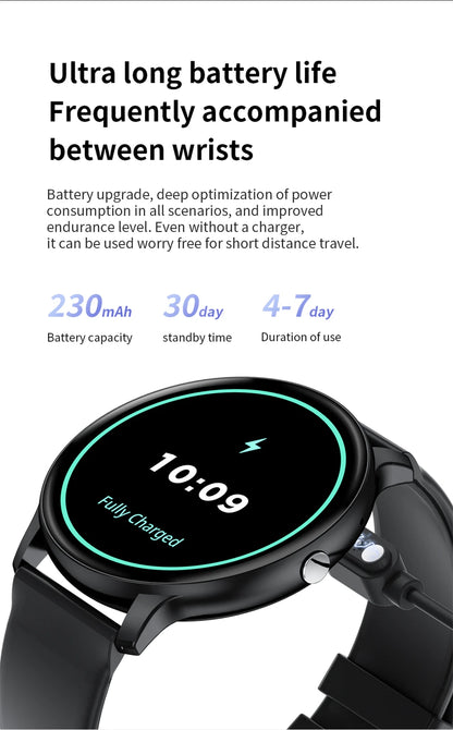 Smartwatch LIGE 2025 — Bluetooth 5.3, Écran 1,39", Santé 24h, IP68
