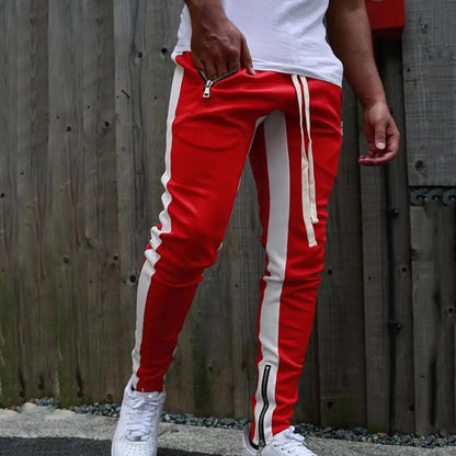 Viser de survêtement skinny pour hommes, pantalons de jogging à fermeture éclair latérale, survêtements Hip Hop Sportedly, pantalons de sport FJpouvez-vous ms, proximité Wstring