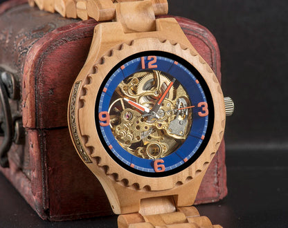 Montre Mécanique en Bois Homme BOBO BIRD — Squelette Lumineux, Étanche 3 ATM, Gravure Personnalisée, 6 Modèles | TechNova X