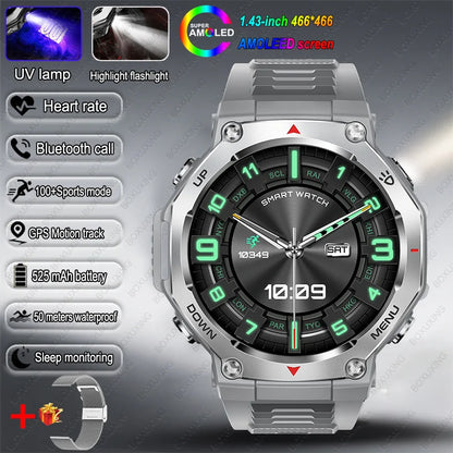 Montre Connectée Sport ZYKEXUAN T-Rex3 — AMOLED 1,43", Étanche 10 ATM, Boussole, Altimètre, 100+ Sports, 13 Coloris | TechNova X