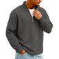Sweat Col Polo Homme — Manches Longues, Fermeture Éclair, Coupe Ample | Automne-Hiver