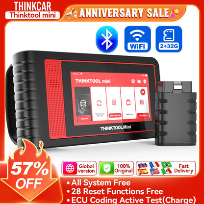THINKTOadvocate MINI/MINI2-Scanner de Voiture, Outil de Diagnostic Automobile Tout Système, 28 Réinitialisations, Contrôle Bidirectionnel, Codage ECU, Lecteur de Code