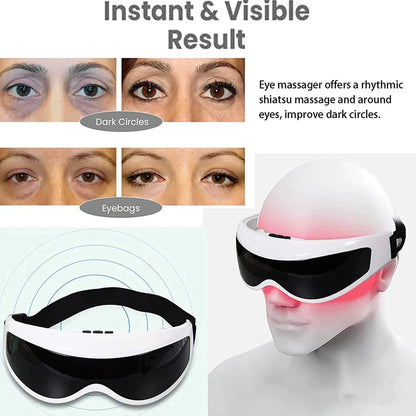 Electric Eye Massager, Eye Vision Improvement, Migraine, Forehead, Eye Care Glasses, Wireless Massage, Vibration, Health Care