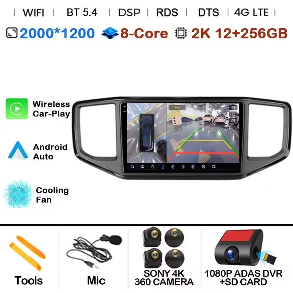 Android 15 pour Volkswagen Amarok 1 2016 - 2020 Navigation GPS Sans Fil Carplay Auto Autoradio Multimédia 4G Wifi NON 2DIN