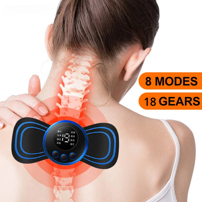 EMS Neck Massager, Mini Cervical Back Muscle Pain Relief Patch, Stimulator Mat, Portable Leg Body Healthcare Tool