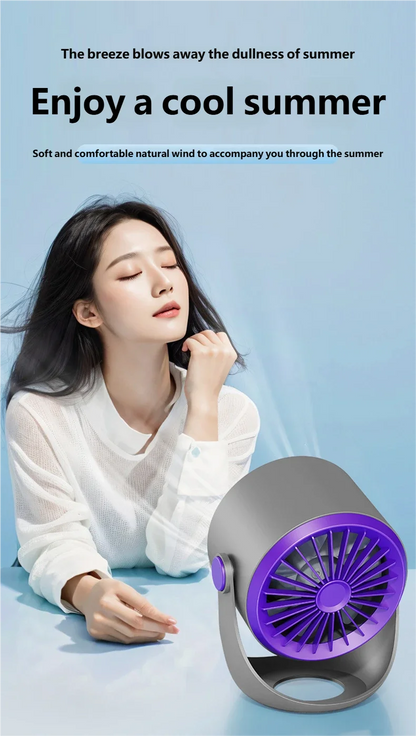 Ventilateur Mural Sans Perçage USB — Silencieux, Rechargeable & Circulation d'Air 360°