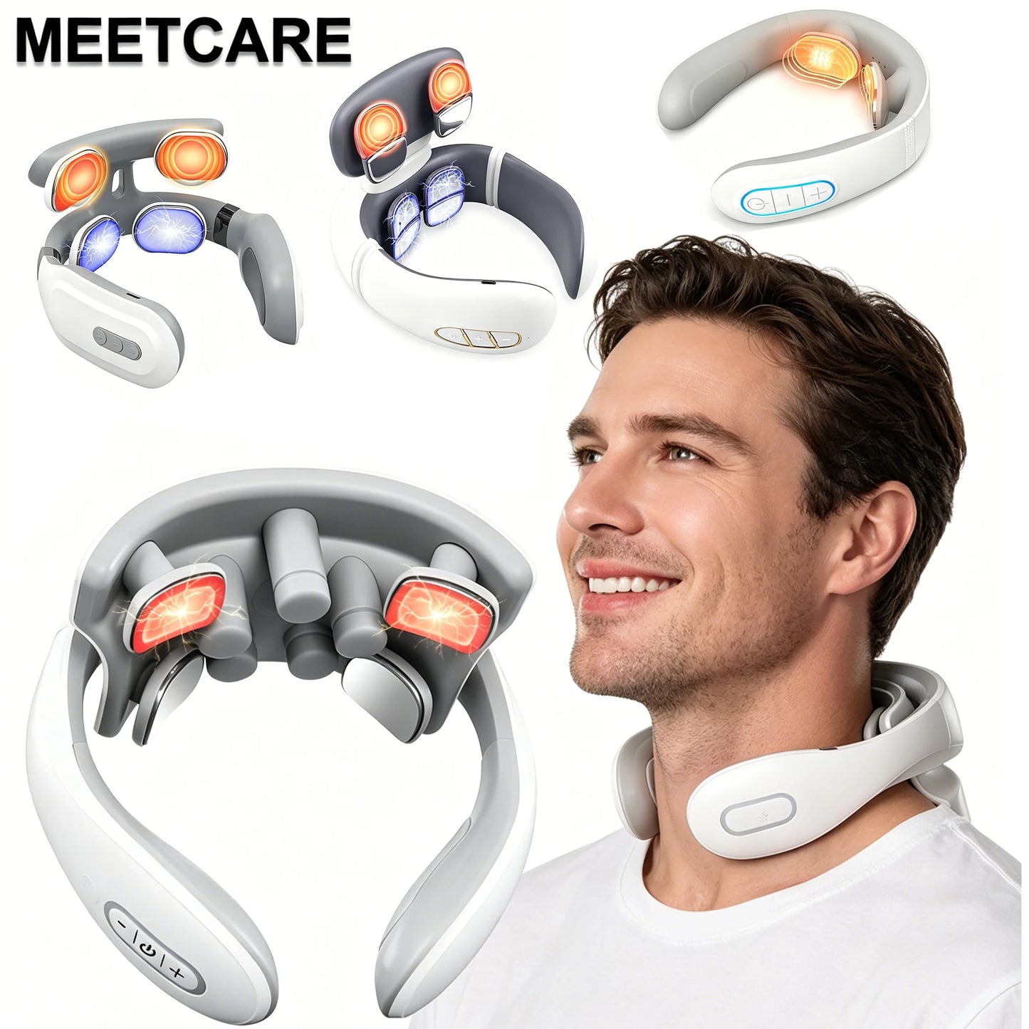 Masseur intelligent électrique TENS EMS pour le dos et le cou, 4 modes, pour la relaxation musculaire et la santé, outil de massage des épaules et cervicales